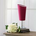 All The Rages Simple Designs Mini Chrome Table Lamp with Angled Fabric Shade LT2061-PNK